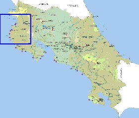 Administrativa mapa de Costa Rica em espanhol