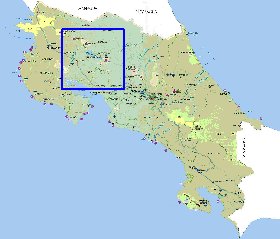 Administratives carte de Costa Rica en espagnol