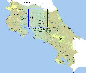 Administratives carte de Costa Rica en espagnol