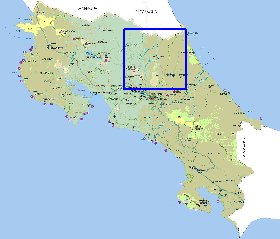 Administrativa mapa de Costa Rica em espanhol