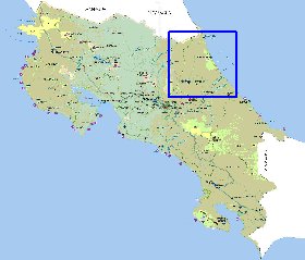 Administrativa mapa de Costa Rica em espanhol