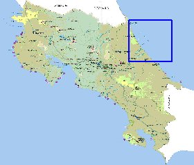 Administratives carte de Costa Rica en espagnol