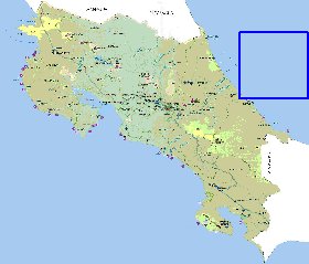 Administratives carte de Costa Rica en espagnol