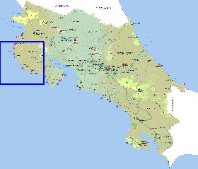 Administratives carte de Costa Rica en espagnol