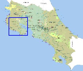 Administrativa mapa de Costa Rica em espanhol