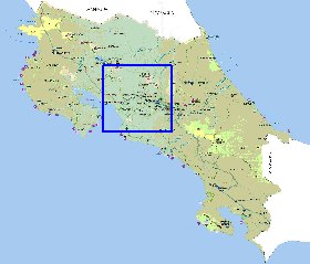 Administratives carte de Costa Rica en espagnol