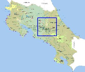 Administrativa mapa de Costa Rica em espanhol