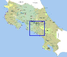 Administratives carte de Costa Rica en espagnol