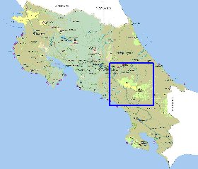 Administratives carte de Costa Rica en espagnol