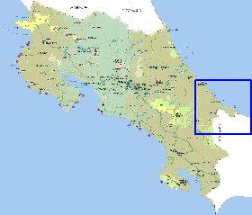 Administratives carte de Costa Rica en espagnol