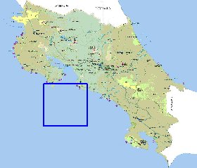 Administratives carte de Costa Rica en espagnol