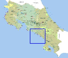 Administratives carte de Costa Rica en espagnol