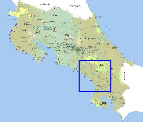 Administrativa mapa de Costa Rica em espanhol