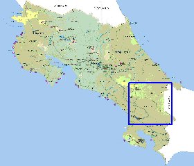 Administratives carte de Costa Rica en espagnol