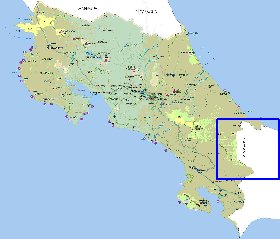 Administrativa mapa de Costa Rica em espanhol