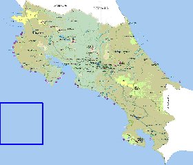 Administratives carte de Costa Rica en espagnol