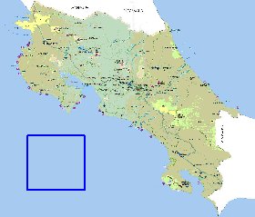 Administratives carte de Costa Rica en espagnol