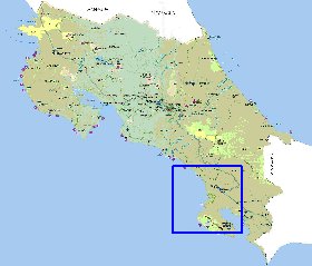 Administratives carte de Costa Rica en espagnol