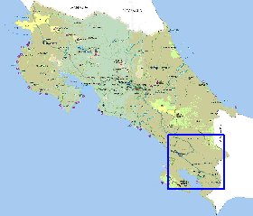 Administrativa mapa de Costa Rica em espanhol