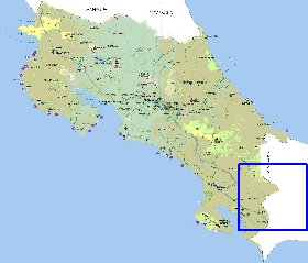 Administrativa mapa de Costa Rica em espanhol