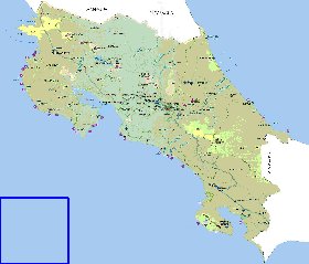 Administratives carte de Costa Rica en espagnol