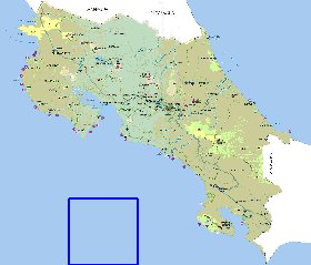 Administratives carte de Costa Rica en espagnol