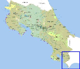 Administrativa mapa de Costa Rica em espanhol