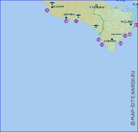 Administrativa mapa de Costa Rica em espanhol