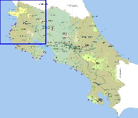 Administratives carte de Costa Rica en espagnol