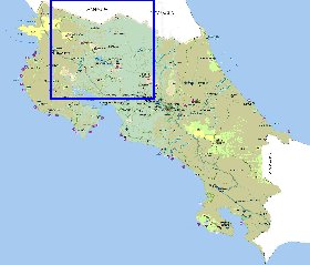 Administrativa mapa de Costa Rica em espanhol