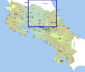 Administrativa mapa de Costa Rica em espanhol