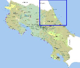 Administratives carte de Costa Rica en espagnol