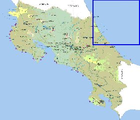 Administratives carte de Costa Rica en espagnol