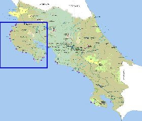 Administrativa mapa de Costa Rica em espanhol