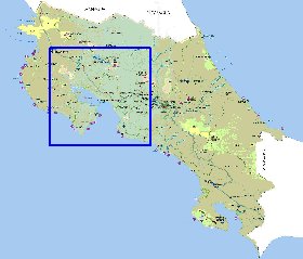 Administrativa mapa de Costa Rica em espanhol