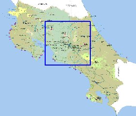 Administratives carte de Costa Rica en espagnol