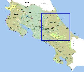 Administratives carte de Costa Rica en espagnol