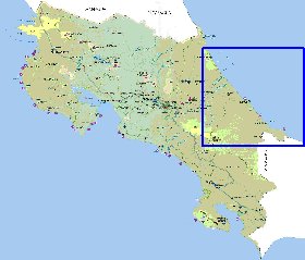 Administratives carte de Costa Rica en espagnol