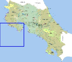 Administrativa mapa de Costa Rica em espanhol