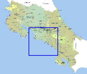 Administratives carte de Costa Rica en espagnol