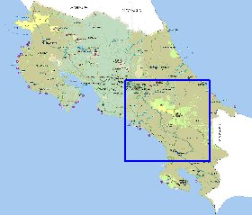 Administrativa mapa de Costa Rica em espanhol