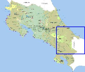 Administratives carte de Costa Rica en espagnol