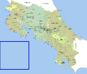 Administrativa mapa de Costa Rica em espanhol