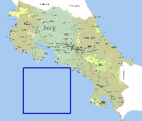 Administrativa mapa de Costa Rica em espanhol