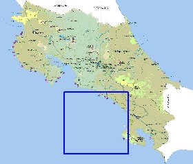 Administratives carte de Costa Rica en espagnol