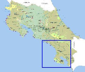 Administrativa mapa de Costa Rica em espanhol