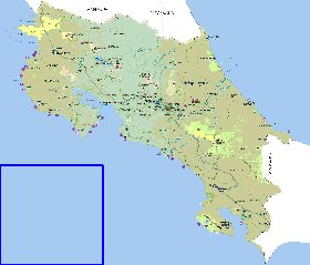 Administratives carte de Costa Rica en espagnol