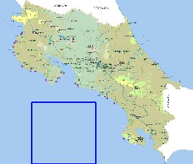 Administratives carte de Costa Rica en espagnol