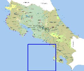 Administratives carte de Costa Rica en espagnol