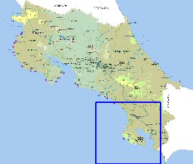 Administratives carte de Costa Rica en espagnol